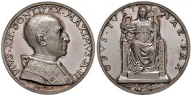 Pio XII (1939-1958) Medaglia A. II Esortazione alla pace – Opus: Mistruzzi – Bart. 940 AG (g 39,11 – Ø 44 mm) Conservazione eccezionale con fondi spec...