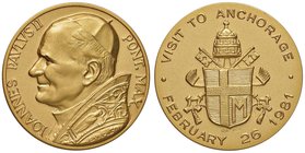 Giovanni Paolo II (1978-2005) Medaglia 1981 Viaggio a Anchorage – Opus: Varisco – AU (g 17,62 marcato 750 – Ø 32 mm)

FDC