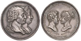 Vittorio Emanuele I (1814-1821) Medaglia 1820 Nozze di Maria Teresa con Carlo Ludovico di Borbone di Lucca – Opus: Lavy – AG (g 34,66 – Ø 40 mm) RR Co...