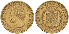 Carlo Felice (1821-1831) 80 Lire 1827 T – Nomisma 527 AU Minimi colpetti al bordo 

SPL