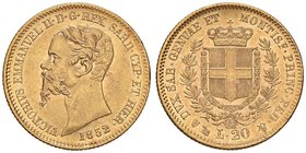 Vittorio Emanuele II (1849-1861) 20 Lire 1852 G senza la F dell’incisore – Nomisma manca AU RRRR Minimo colpetto al bordo. Rarissimi esemplari del 20 ...