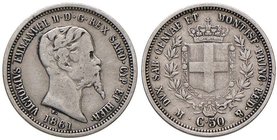 Vittorio Emanuele II (1849-1861) 50 Centesimi 1861 M – Nomisma 820 AG RRR

qBB/BB