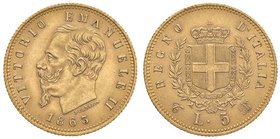 Vittorio Emanuele II (1861-1878) 5 Lire 1863 T – Nomisma 875 AU R

qSPL