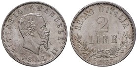 Vittorio Emanuele II (1861-1878) 2 Lire 1863 N valore – Nomisma 907 AG Modesto difetto al bordo

FDC