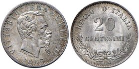 Vittorio Emanuele II (1861-1878) 20 Centesimi 1863 M – Nomisma 933 AG

FDC