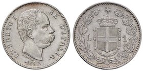 Umberto I (1878-1900) Lira 1892 – Nomisma 1008 AG RR Colpetti al bordo 

SPL/SPL+