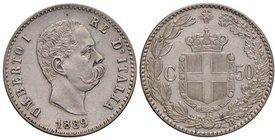 Umberto I (1878-1900) 50 Centesimi 1889 – Nomisma 1011 AG R Sigillato FDC da Angelo Bazzoni

FDC