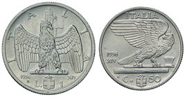 Vittorio Emanuele III (1900-1946) 2 e Lira, 50 e 20 Centesimi 1936 – Nomisma 1180, 1219, 1253, 1294 NI R Lotto di quattro monete, segnetti nel 2 lire...