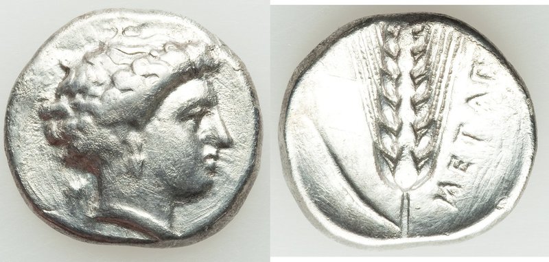 LUCANIA. Metapontum. Ca. 400-330 BC. AR stater (21mm, 7.66 gm, 12h). VF, scratch...