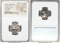 SICILY. Syracuse. Third Democracy. Ca. 344-317 BC. AR stater (21mm, 8.47 gm, 6h). NGC Choice VF 5/5 - 3/5, bankers mark. Time of Timoleon. Ca. 344-339...