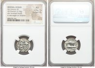 MOESIA. Istrus. 4th century BC. AR drachm (18mm, 5.24 gm, 12h). NGC AU 5/5 - 4/5. Two male heads facing, the left inverted / IΣTPIH, sea eagle atop do...