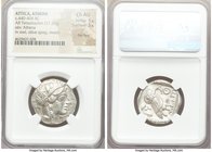 ATTICA. Athens. Ca. 440-404 BC. AR tetradrachm (26mm, 17.23 gm, 10h). NGC Choice AU 5/5 - 5/5, flan flaw. Mid-mass coinage issue. Head of Athena right...