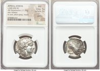 ATTICA. Athens. Ca. 440-404 BC. AR tetradrachm (24mm, 17.20 gm, 9h). NGC AU 5/5 - 3/5, graffito. Mid-mass coinage issue. Head of Athena right, wearing...