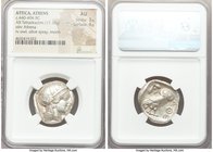 ATTICA. Athens. Ca. 440-404 BC. AR tetradrachm (24mm, 17.19 gm, 1h). NGC AU 3/5 - 4/5. Mid-mass coinage issue. Head of Athena right, wearing crested A...