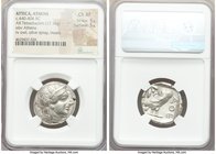 ATTICA. Athens. Ca. 440-404 BC. AR tetradrachm (24mm, 17.16 gm, 1h). NGC Choice XF 5/5 - 5/5. Mid-mass coinage issue. Head of Athena right, wearing cr...