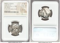 ATTICA. Athens. Ca. 440-404 BC. AR tetradrachm (24mm, 17.20 gm, 5h). NGC Choice XF 4/5 - 3/5, die shift. Mid-mass coinage issue. Head of Athena right,...