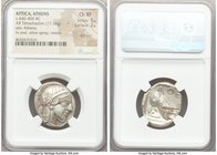 ATTICA. Athens. Ca. 440-404 BC. AR tetradrachm (22mm, 17.16 gm, 9h). NGC Choice XF 5/5 - 2/5, test cut. Mid-mass coinage issue. Head of Athena right, ...