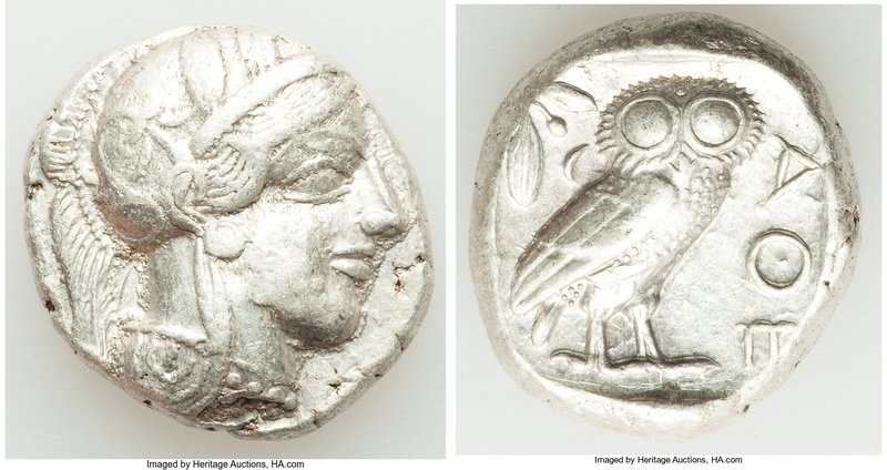 ATTICA. Athens. Ca. 440-404 BC. AR tetradrachm (23mm, 17.22 gm, 2h). VF. Mid-mas...