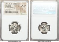 CARIAN ISLANDS. Rhodes. Ca. 250-205 BC. AR didrachm (20mm, 12h). NGC Choice XF. Timotheus, magistrate. Radiate head of Helios facing, turned slightly ...