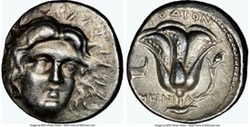 CARIAN ISLANDS. Rhodes. Ca. 230-205 BC. AR tetradrachm (23mm, 13.37 gm, 12h). NGC Choice VF 4/5 - 4/5. Ameinias, magistrate. Radiate head of Helios fa...