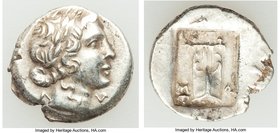 LYCIAN LEAGUE. Masicytes. Ca. 1st century BC. AR hemidrachm (15mm, 2.02 gm, 1h). XF. Series 1. Laureate head of Apollo right; Λ-Y below / M-A, cithara...