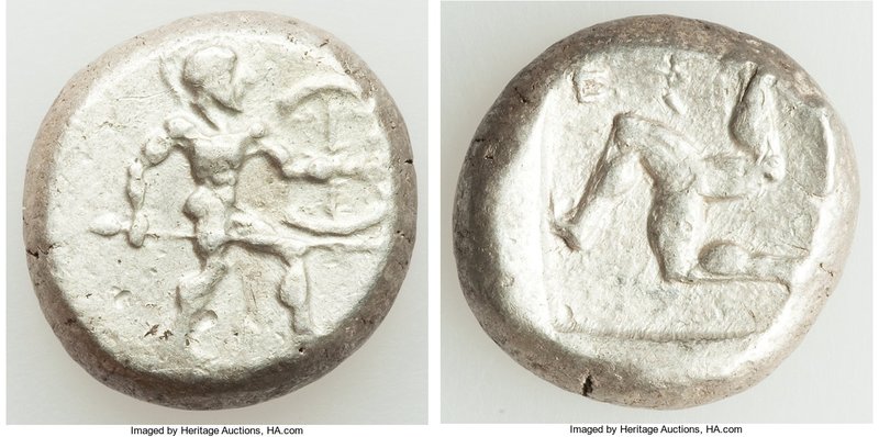 PAMPHYLIA. Aspendus. Ca. mid-5th century BC. AR stater (19mm, 10.94 gm). VF. Hel...