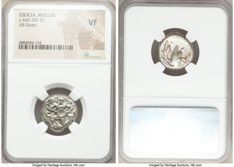 CILICIA. Mallus. Ca. 440-385 BC. AR stater (19mm, 3h). NGC VF. Beardless male, w...