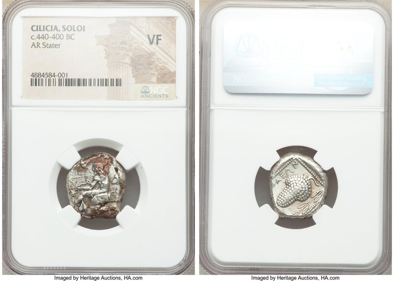 CILICIA. Soloi. Ca. 440-400 BC. AR stater (18mm, 2h). NGC VF. Amazon, nude to wa...