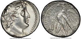 SELEUCID KINGDOM. Demetrius II Nicator (second reign, 129-125 BC). AR tetradrachm (27mm, 12h). NGC VF. Tyre, dated Seleucid Era 184 (129/8 BC). Diadem...