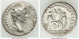 Augustus (27 BC-AD 14). AR denarius (18mm, 3.62 gm, 2h). VF, horn silver. Lugdunum, 2 BC-AD 4. CAESAR AVGVSTVS-DIVI F PATER PATRIAE, laureate head of ...