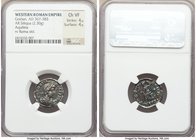 Gratian, Western Roman Empire (AD 367-383). AR siliqua (17mm, 2.30 gm, 11h). NGC Choice VF 4/5 - 4/5. Aquileia, 2nd officina, AD 375-378. D N GRATIA-N...