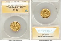 Leo I the Great, Eastern Roman Empire (AD 457-474). AV solidus (21mm, 6h). ANACS VF 30. Constantinople, 7th officina, ca. AD 462-466. D N LEO PE-RPET ...
