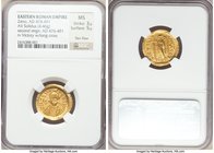 Zeno, Eastern Roman Empire (AD 474-491). AV solidus (21mm, 4.46 gm, 6h). NGC MS 3/5 - 5/5, flan flaw. Constantinople, 9th officina, second reign, AD 4...