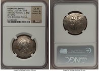 Alexius I Comnenus (AD 1081-1118). AR trachy nomisma (27mm, 3.83 gm, 6h). NGC Choice XF 4/5 - 4/5. Pre-reform coinage, Thessalonica, AD 1081-1082. + K...