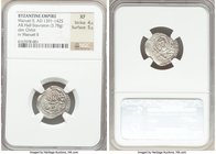 Manuel II Palaeologus (AD 1391-1425). AR half-stavraton (18mm, 3.78 gm, 5h). NGC XF 4/5 - 5/5. Constantinople, light coinage, ca. AD 1403-1425. IC-XC ...