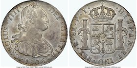 Charles IV 8 Reales 1806 PTS-PJ AU58 NGC, Potosi mint, KM73. Lustrous fields with dove-gray toning. 

HID09801242017