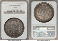 João Prince Regent 960 Reis 1810-R AU58 NGC, Rio de Janeiro mint, KM307.3. Coin alignment. With graphite gray toning enhanced by captivating underlyin...