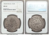 Pedro I 960 Reis 1826-R MS62 NGC, Rio de Janeiro mint, KM368.1. Slate gray with full strike. 

HID09801242017