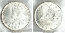 George V 3-Piece Lot of Certified 1936 Dollars MS64 ICCS, Royal Canadian mint, KM31. Sold as is, no returns. 

HID09801242017