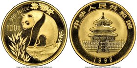 People's Republic gold Panda "Large Date" 100 Yuan (1 oz) 1993 MS69 NGC, Shanghai mint, KM477, PAN-189A. 

HID09801242017