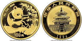 People's Republic gold Panda "Large Date" 100 Yuan (1 oz) 1994 MS68 NGC, KM615, PAN-211A. 

HID09801242017