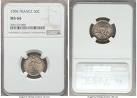 Republic 50 Centimes 1903 MS64 NGC, Paris mint, KM854. 

HID09801242017