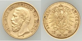 Baden. Friedrich I gold 10 Mark 1873-G VF, Karlsruhe mint, KM260. 19.5mm. 3.97gm. AGW 0.1152 oz. 

HID09801242017