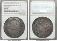 Brunswick-Lüneburg-Celle. Christian Ludwig Taler 1660-LW AU53 NGC, Clausthal mint, KM211, Dav-6521. Lavender-gray and gold toning. 

HID09801242017