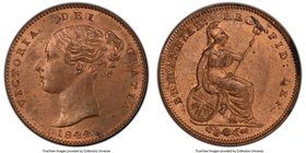 Victoria 1/3 Farthing 1844 MS64 Red and Brown PCGS, KM743, S-3952. Satiny surfaces with cartwheel luster. 

HID09801242017