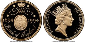 Elizabeth II gold Proof "300th Anniversary of Bank of England" 2 Pounds 1994 PR68 Ultra Cameo NGC, KM968b. AGW 0.4711 oz. 

HID09801242017