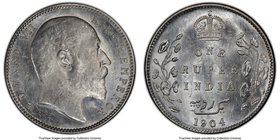 British India. Edward VII Rupee 1904-B MS63 PCGS, Bombay mint, KM508, Prid-200. Lustrous untoned surfaces. 

HID09801242017