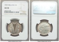Free State Florin 1937 AU58 NGC, KM7. Deep gold brown toning in recesses. 

HID09801242017
