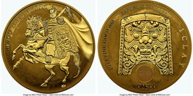 South Korea. Republic gold "Chiwoo Cheonwang" Medal 2017 MS69 NGC, CHIWOO CHEONWANG Rider on horseback left / 2017 FINE GOLD 999 REPUBLIC OF KOREA 1 C...