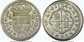 Louis I 2 Reales 1724 S-J AU50 NGC, Seville mint, KM329. Two year type. Muted argent toning. From the Allen Moretti Swiss Collection

HID09801242017